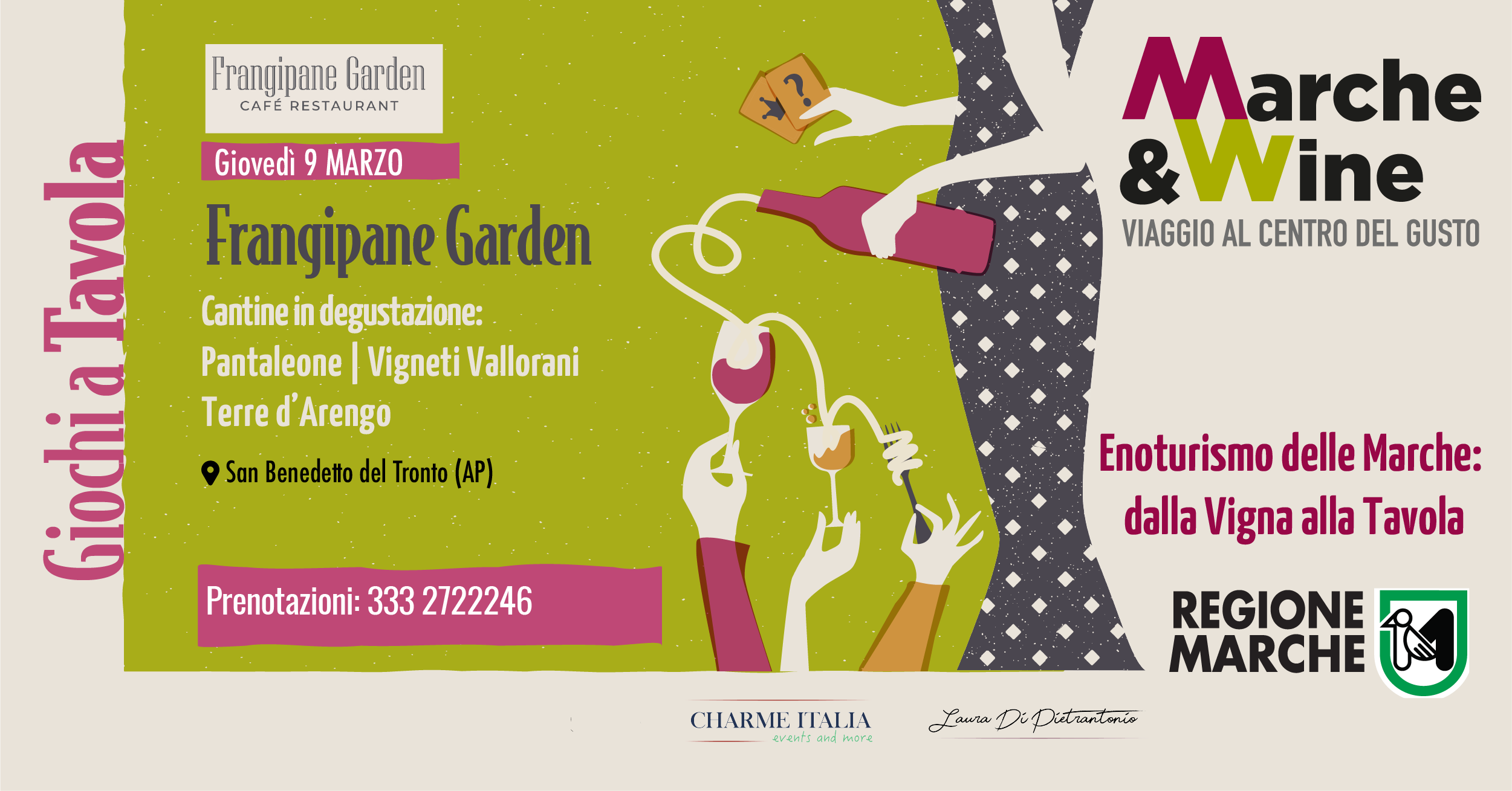 Marche and Wine | Giochi a Tavola Frangipane Garden